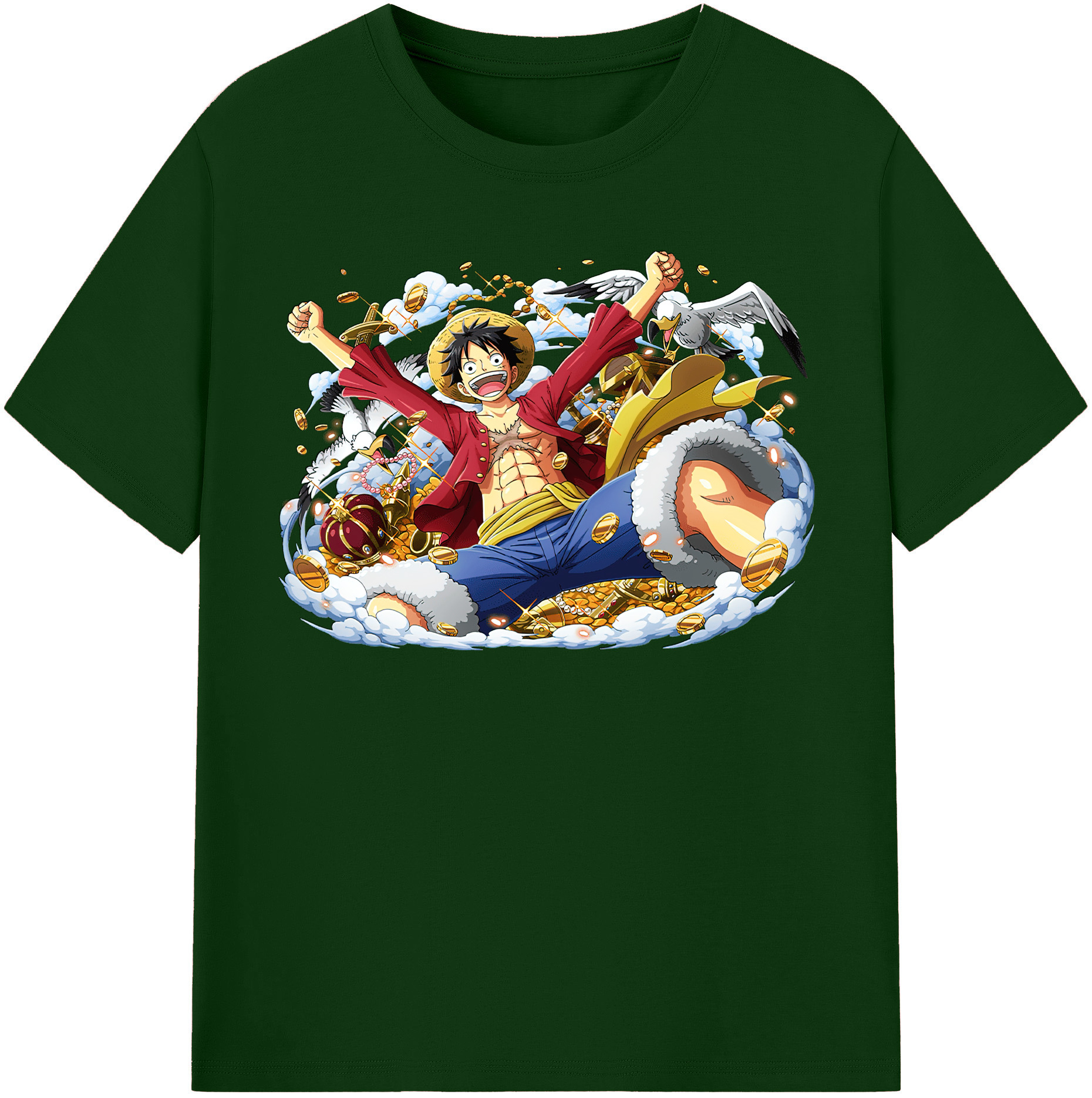 ワンピース モンキー・D・ルフィ ONE PIECE Monkey D. Luffy 綿100％半袖Tシャツ（フロントプリント）